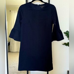Navy Banana Republic 3/4 length bell sleeved dress